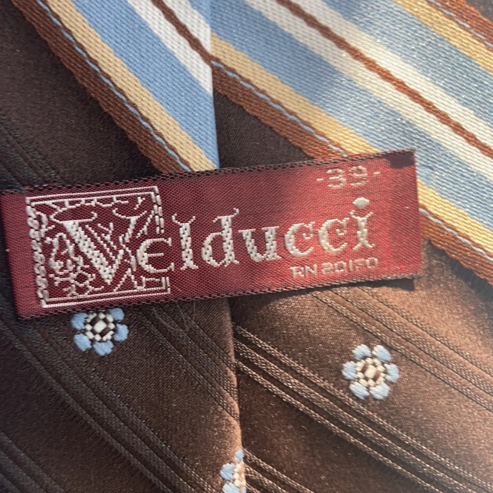 Vintage 80s clip on tie stripes and floral design
